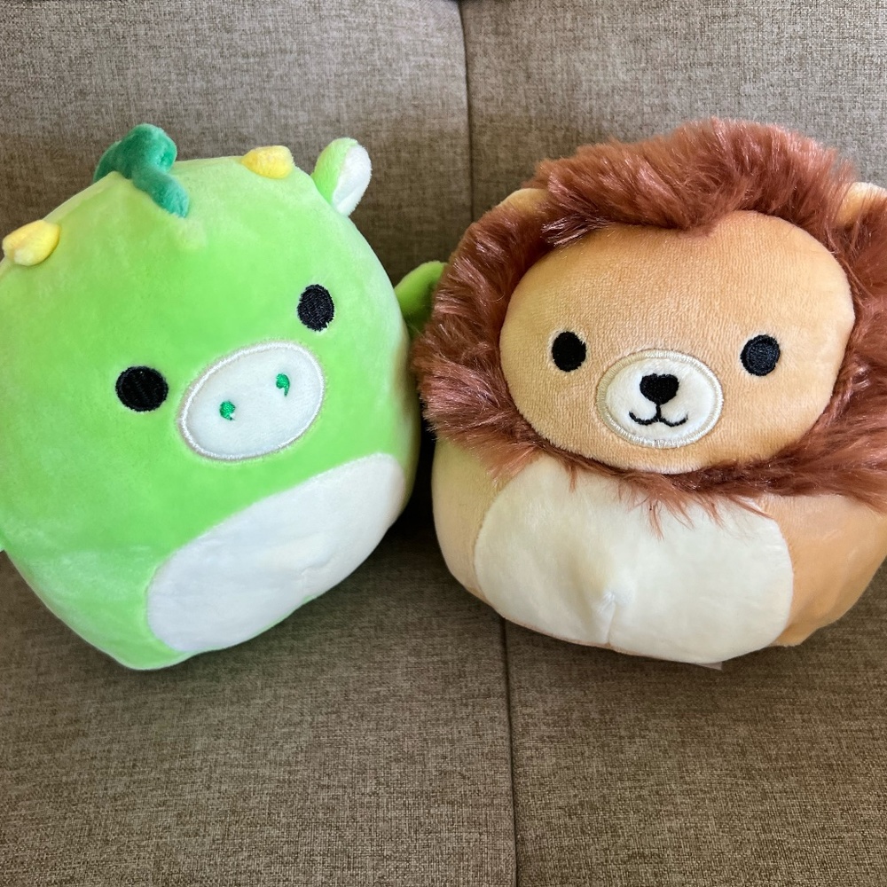 Mini Squishmallows, Lion & Dragon